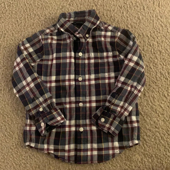 Janie & Jack Boys Plaid buttoned down 2T multicolor spring summer top - Picture 1 of 8